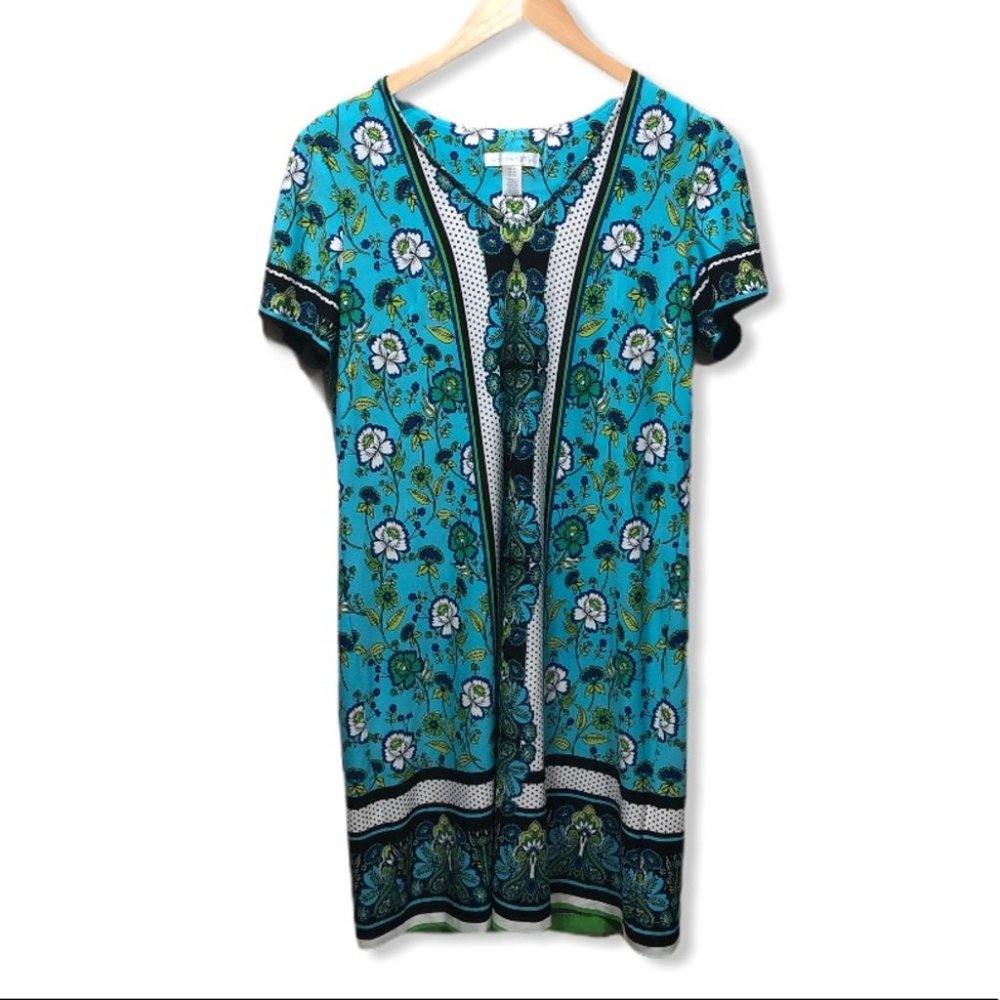 {London Times} Floral Paisley Shift Dress
